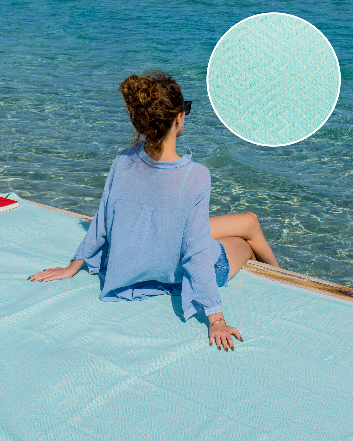 ATOM Cotton Plaid, XXL Beach Towel - Mint