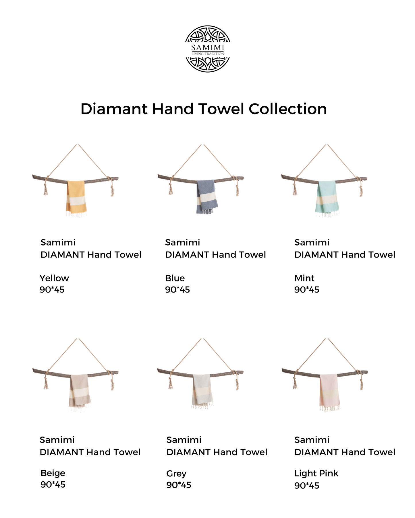 DIAMANT Hammam Hand & Hair Towel, Tea Towel - Grey